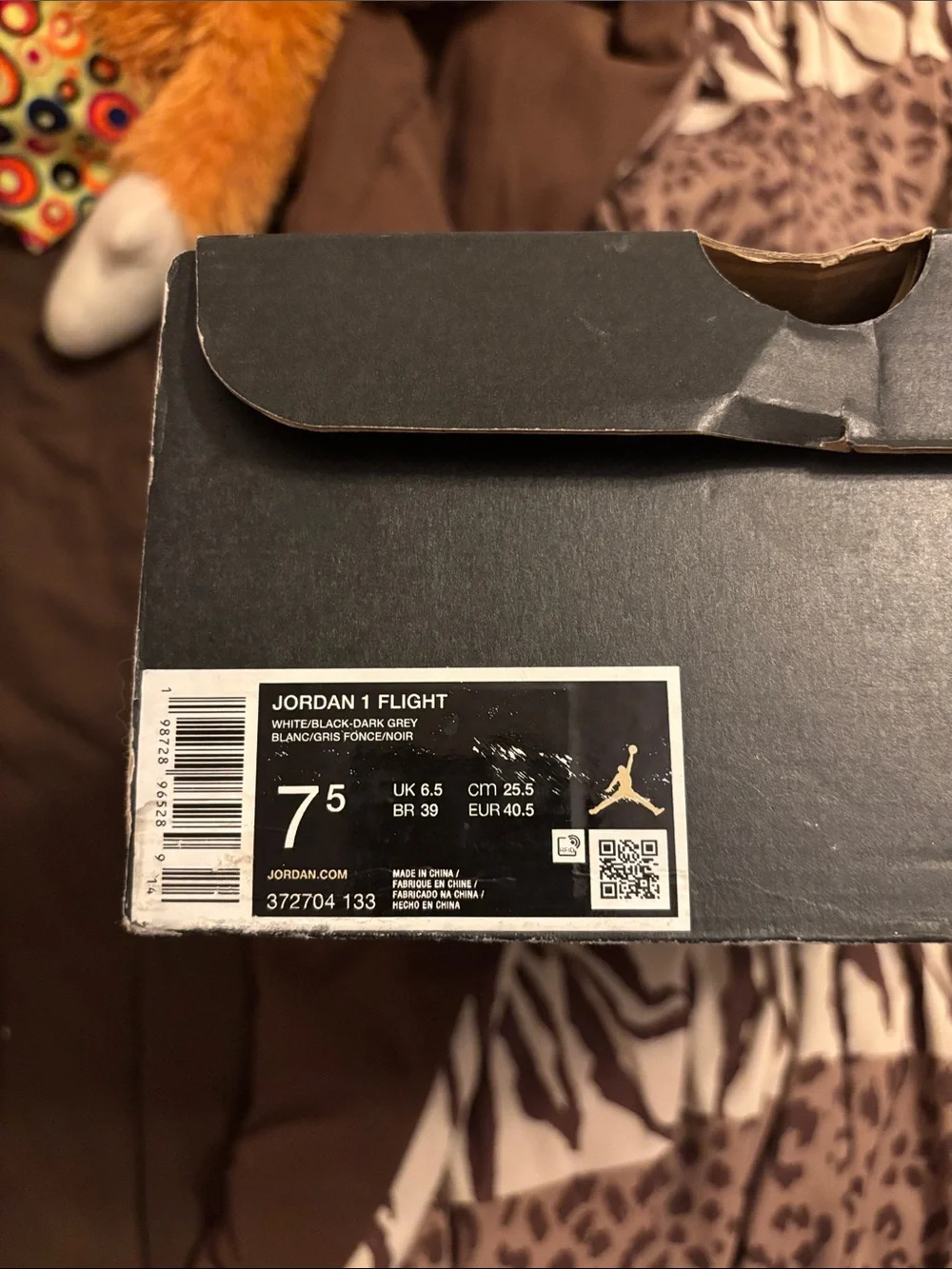Jordan 1 Flight High-Top Sneakers in White and Black